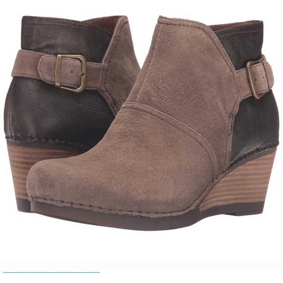 Dansko Shoes - Dansko Shirley Wedge Boots Taupe